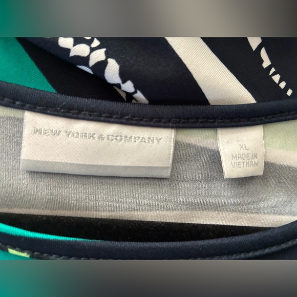 New York & Company Asymmetrical Dress - Green, Blue, Black, White - Picture 3 of 3